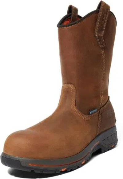 Pre-owned Timberland Pro Men's Helix Hd Pull-on Composite Safety Toe Waterproof Farm... In Brown Distressed-2024 New