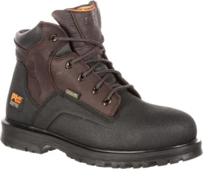 Pre-owned Timberland Pro Men's Power Welt 6" Waterproof Steel Toe Industrial Work Boot In Rancher Brown