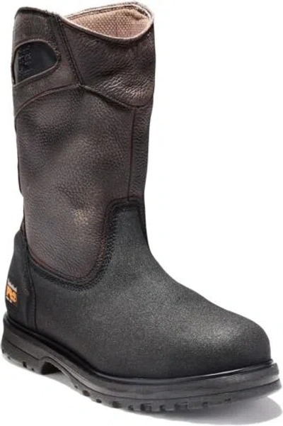 Pre-owned Timberland Pro Men's Powerwelt Wellington Boot In Brown