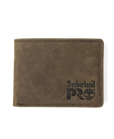 Timberland Pro Men's Pullman Passcase Wallet In Dark Brown