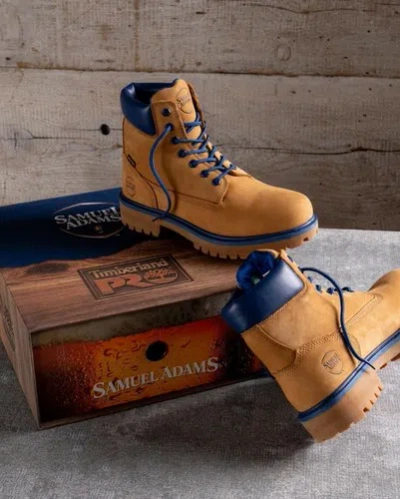 Pre-owned Timberland Pro Men's Sam Adams X  Direct Attach Beerproof Boots A2qny231 Size11.5 In Wheat/blue