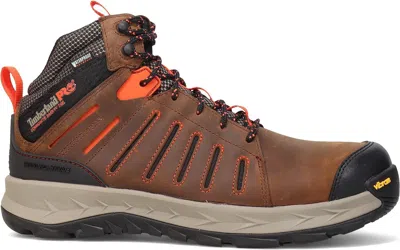 Pre-owned Timberland Pro Men's  Trailwind Waterproof Composite Toe Brown Boot Tb0a2pkq 214