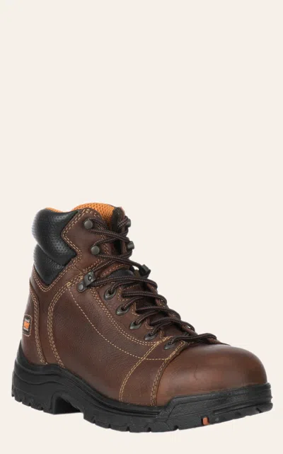 Timberland Pro Men's Titan Brown Round Alloy Toe Lace Up Work Boot