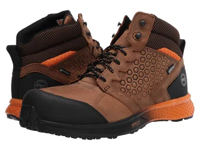 Timberland Pro Reaxion Mid Composite Safety Toe Waterproof Men's Shoes Brown/orange: 7 E - Wide In Multi