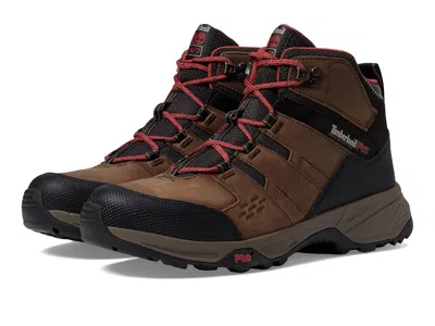 Timberland Pro Switchback Lt 6 Inch Steel Safety Toe Industrial Work Hiker Boots Men's Work Boots Coconut/red: 8 D  In Brown