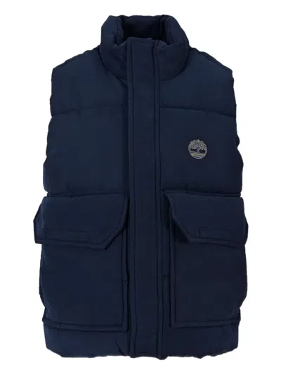 Timberland Kids' Quilted Flap-pockets Gilet In Blue