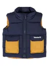 Timberland Blue Vest For Baby Boy With Logo In Blue