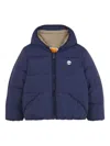 Timberland Quilted Hooded Padded Jacket In Blue