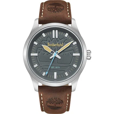 Timberland Rambush Leather Strap Watch, 42mm In Dark Brown