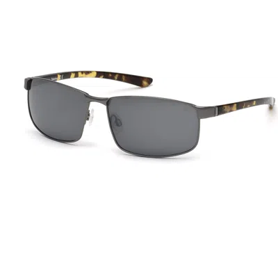 Timberland Rectangular Metal Polarized Sunglasses In Gray