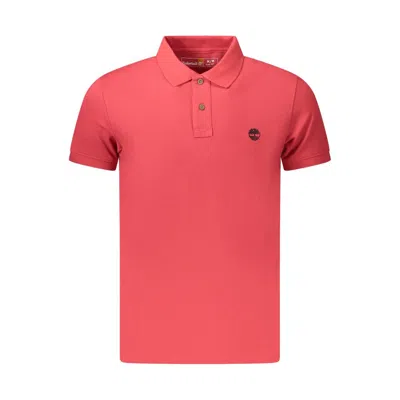 Timberland Red Cotton Men Polo Shirt In Pink