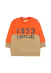 Timberland Red Sweatshirt For Baby Boy With Logo In Orange