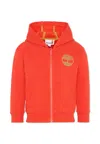 Timberland Red Sweatshirt For Boy With Logo Print In Red