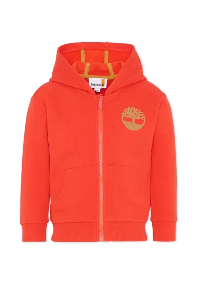 Timberland Kids' Red Sweatshirt For Boy With Logo Print