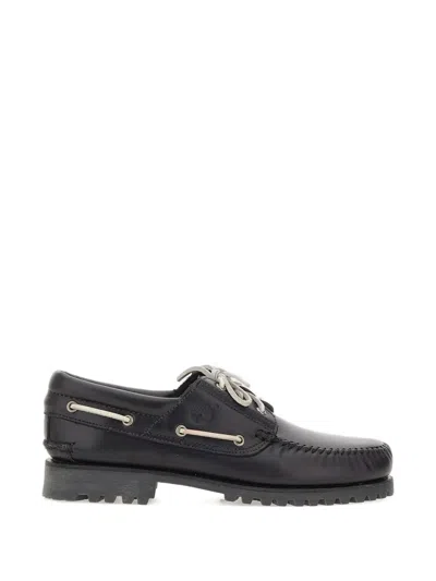 Timberland Road Trip 3-eye Lug Handsewn Boat Shoes In Black