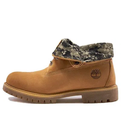 Timberland Roll Top Premium Boots Basic 'wheat Olive Green Camouflage' In Brown