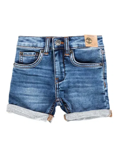 Timberland Kids' Rolled-cuff Denim Shorts In Blue