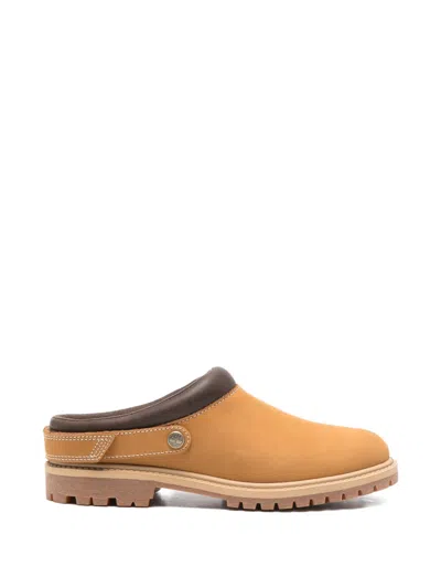 Timberland Round Logo Mules In Orange