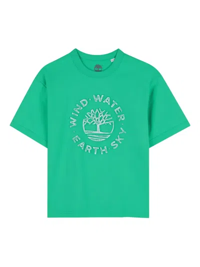 Timberland Kids' Round-neck Graphic T-shirt In Green
