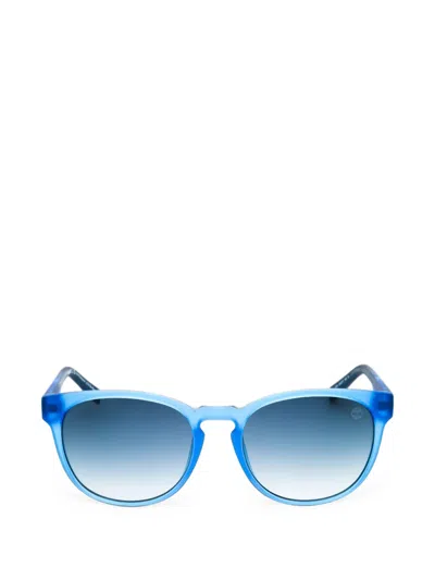 Timberland Round-frame Unglasses In Blue