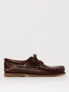 Timberland Stitched Moc Toe Boat Shoe With Rubber Sole In Neutral