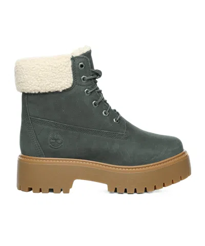 Timberland Shearling-lined Lace-up Boots In Black