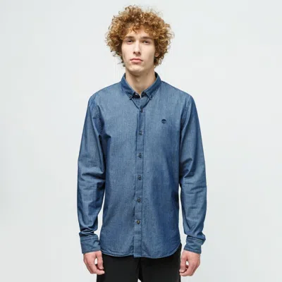 Timberland Shirts Man  Tb0a2bqgk531 - M-r Ls Chamb Sark Wash In Blue