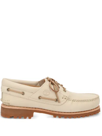 Timberland Shoes Authentic Boat 3 Eye Woman Light Beige In Multi