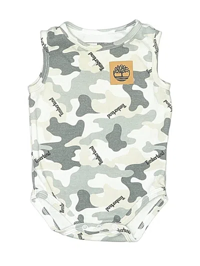 Pre-owned Timberland Babies' Short Sleeve Onesie In White