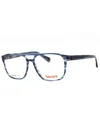 Timberland Sleek Rectangular Eyeglasses For Men In Blue