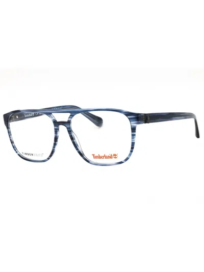 Timberland Sleek Rectangular Eyeglasses For Men In Blue