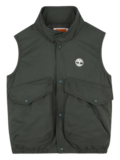 Timberland Kids' Sleeveless Puffer Gilet In Green