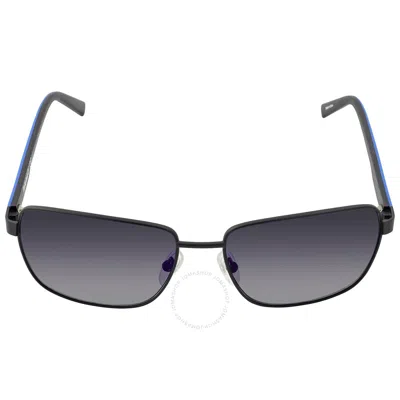 Timberland Smoke Gradient With Flash Rectangular Men's Sunglasses Tb9196 02d 58 In Black