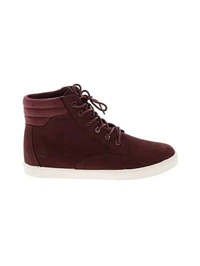 Pre-owned Timberland Sneakers In Burgundy