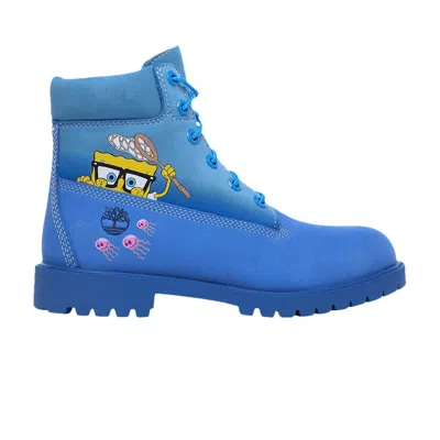 Pre-owned Timberland Spongebob Squarepants X  6 Inch Premium Waterproof Boot Junior 'jellyfish' Sample | Blue |