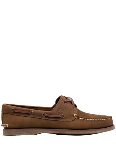 TIMBERLAND STITCHED LEATHER BOAT SHOES