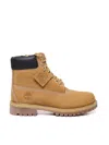 Timberland Prem 6 In Lace Combat Boots In Beige Nubuck In Brown