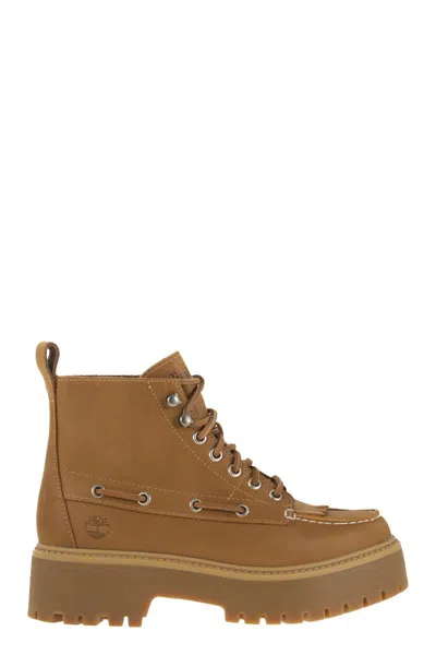 Timberland Stone Street - Fringed Boot With Platform In Brown