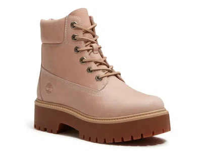 Timberland Stone Street Leather Ankle Boots In Pink