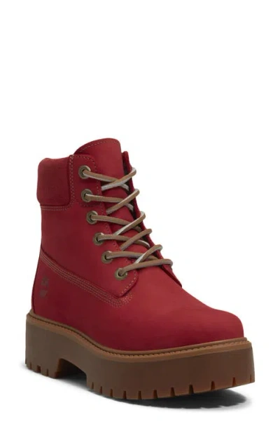 Timberland Stone Street 6-inch Waterproof Lace-up Leather Boot In Red
