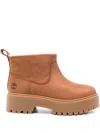 Timberland 45mm Platform Leather Boots In Brown