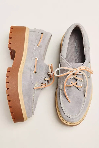 Timberland Stone Street Boat Shoe Flats In Black