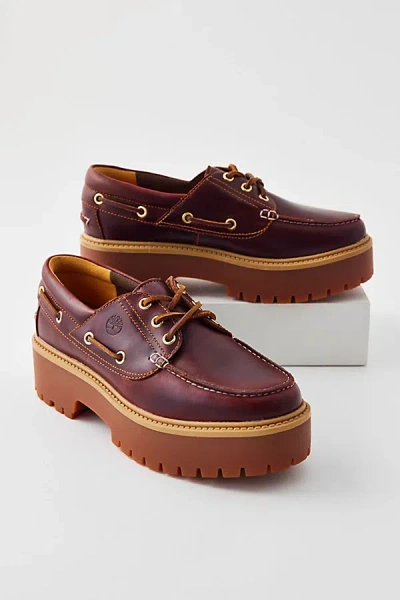 TIMBERLAND WOMEN'S STONE STREET BOAT SHOE IN ROOTBEER, WOMEN'S AT URBAN OUTFITTERS