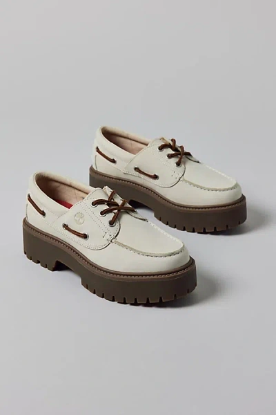 Timberland Women's Stone Street Boat Shoe In Off/white Nubuck, Women's At Urban Outfitters In Natural Nubuck