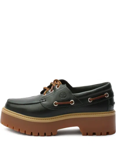 Timberland Stone Street "dark Green Full Grain" Boat Shoes