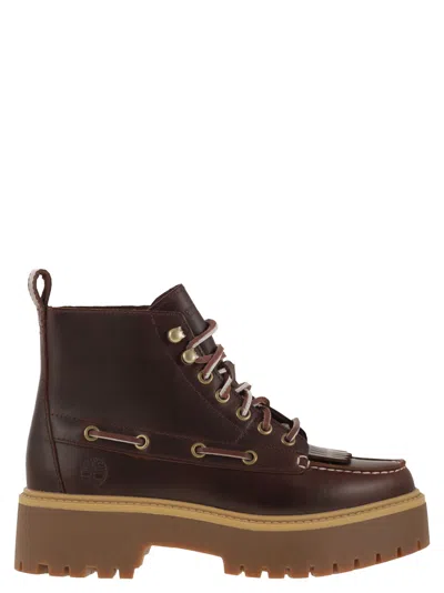 Timberland Stone Street Fringed Boot With Platform In Brown