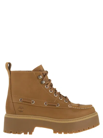 Timberland Stone Street - Fringed Boot With Platform In Brown