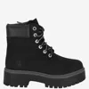 Timberland Stone Street Leather Platform Ankle Boots In Black