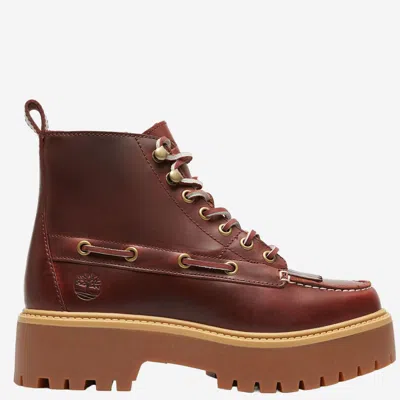 Timberland Stone Street Leather Platform Ankle Boots In Multi