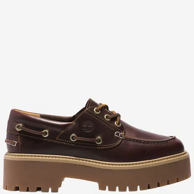 Timberland Stone Street Leather Platform Loafers In Brown